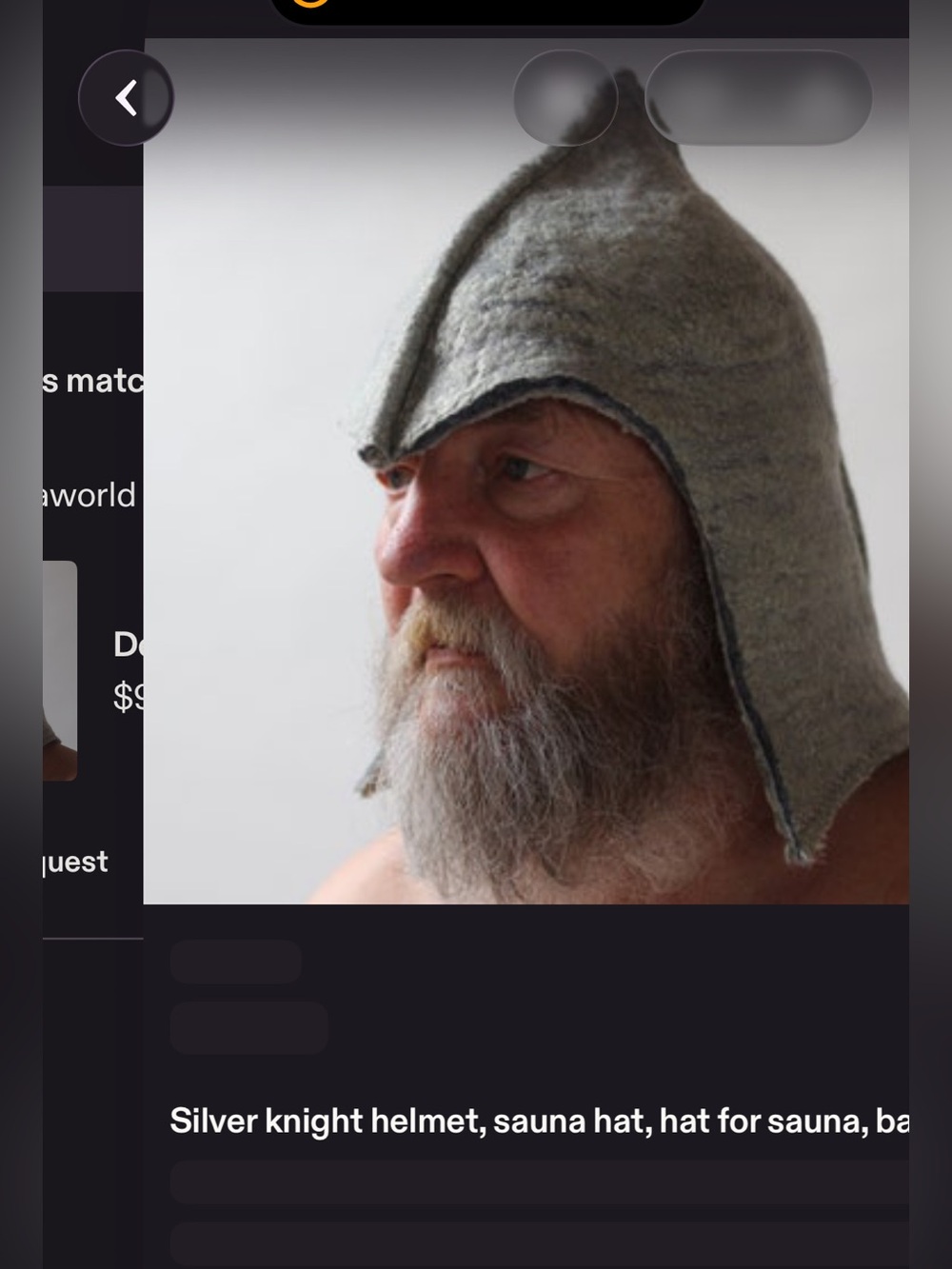 Gray Sauna Helmet - Knight-Style Wool Sauna Hat